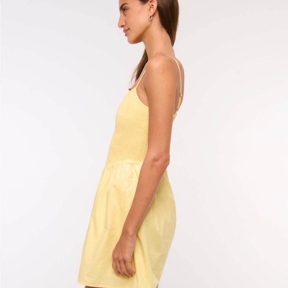 Abercrombie Dipped Waste Smocked Mini Dress - Picture 5 of 9